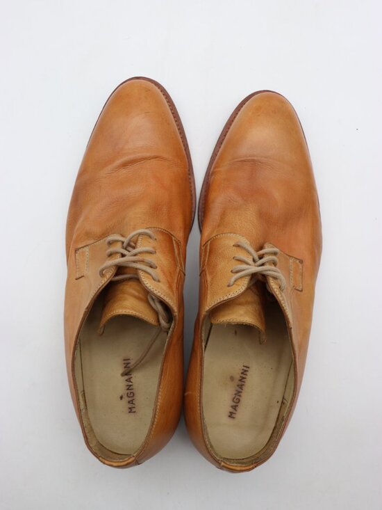 Magnanni Men\'s Size 10.5 Plain Toe Derby Brown Leather Dress Shoes main image 5